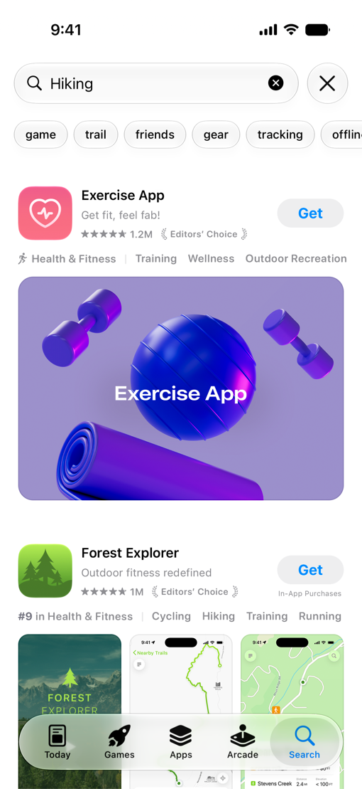 App&nbsp;Store interface showing enhanced discovery features and personalized collections