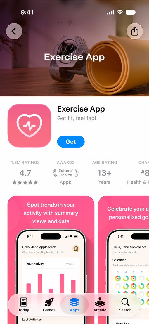 App&nbsp;Store search results displaying new visual marketing assets and product page headers