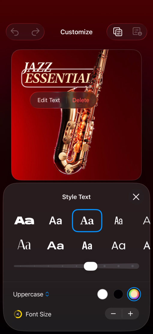 Denim app with Liquid Glass toolbar