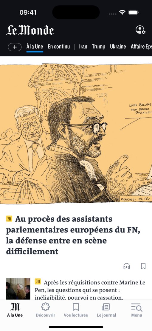 Le Monde app interface before redesign