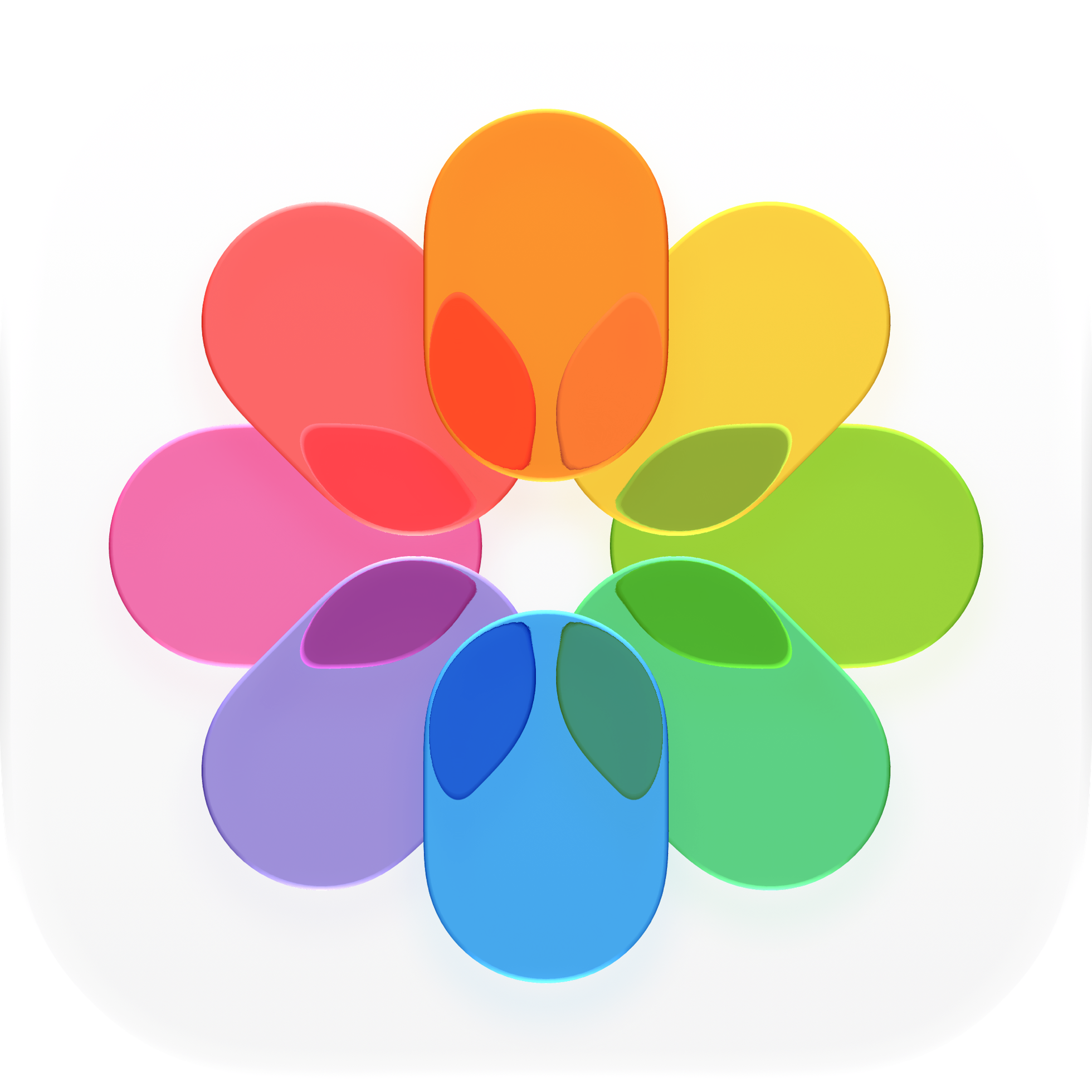 Photos app icon optimized with Liquid Glass material