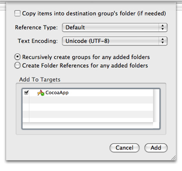 Adding files to a project