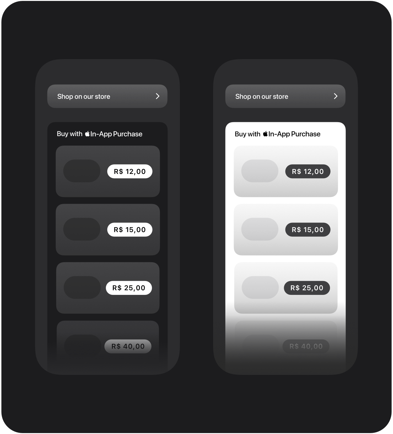 Payment flow with multiple Apple In-App Purchase items presented together