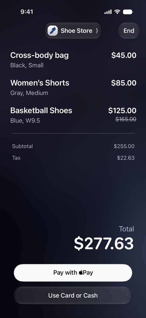 iPhone screen showing shopping cart with Pay with Apple Pay